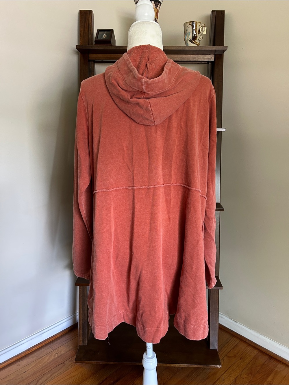 Coldwater Creek Rust Brown Hooded Long Cardigan - Picture 4 of 6